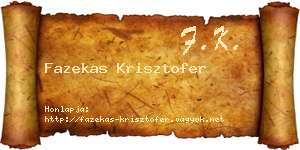 Fazekas Krisztofer névjegykártya
